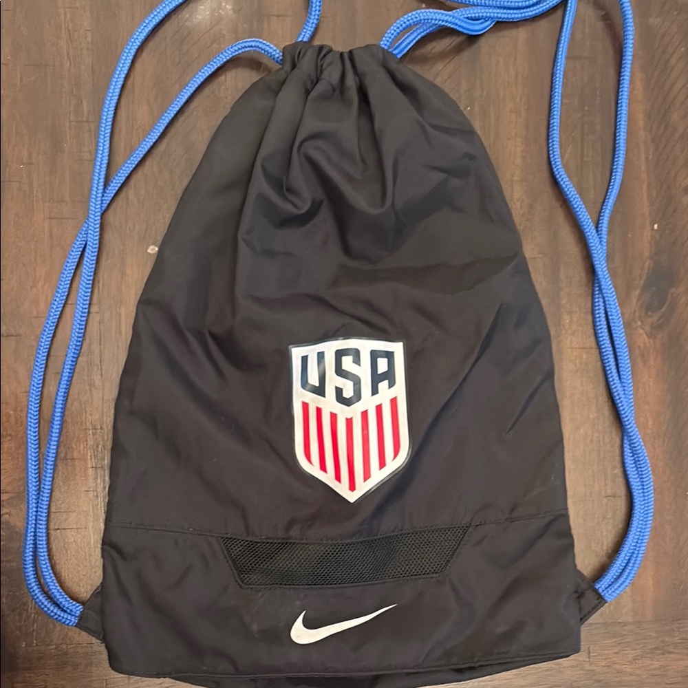 Nike Black and Blue Backpack with USA Soccer Crest